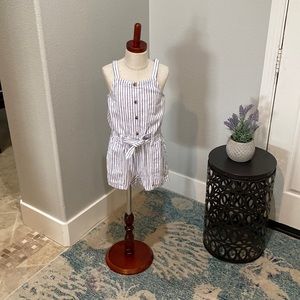 White with blue stripe jumper